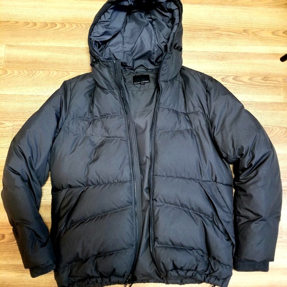 ON SALE !! $395 !! MENS LUXE BANANA REPUBLIC PUFFER GOOSE DOWN PARKA RLX JACKET